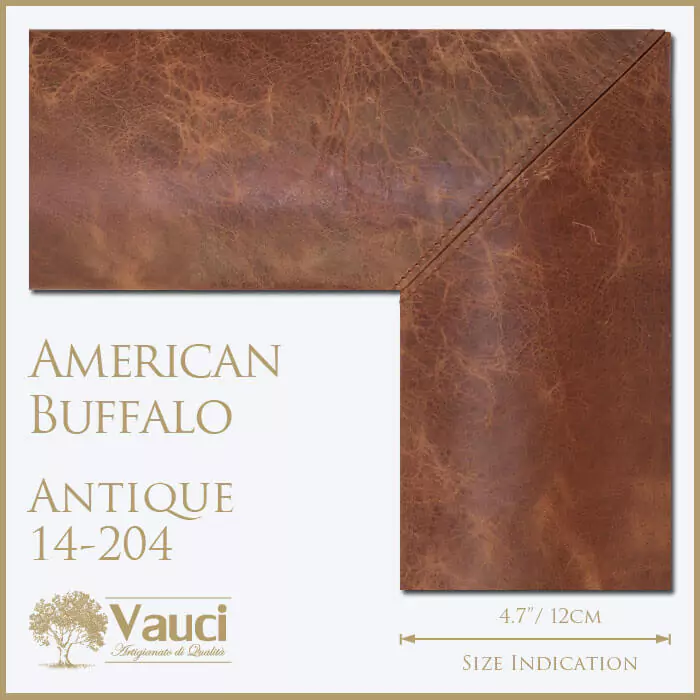 American buffalo antique vauci frame with its size indication on a white background.